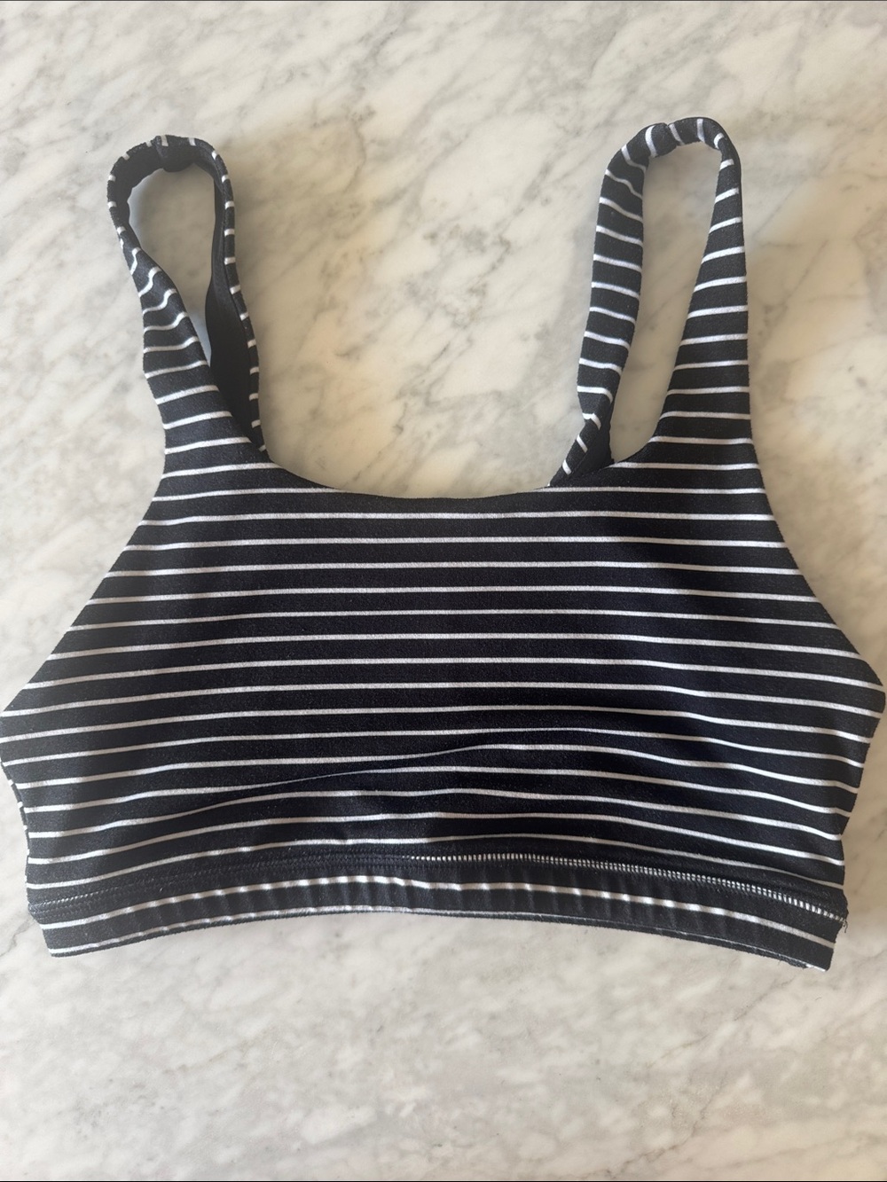 Fleo Black & White Striped Sports Bralette